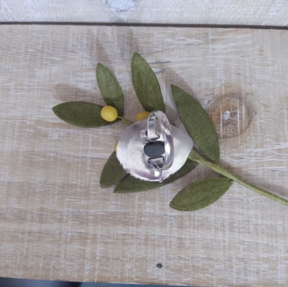 PREHNITE SILVER STONE RING NWOT - Picture 6 of 7